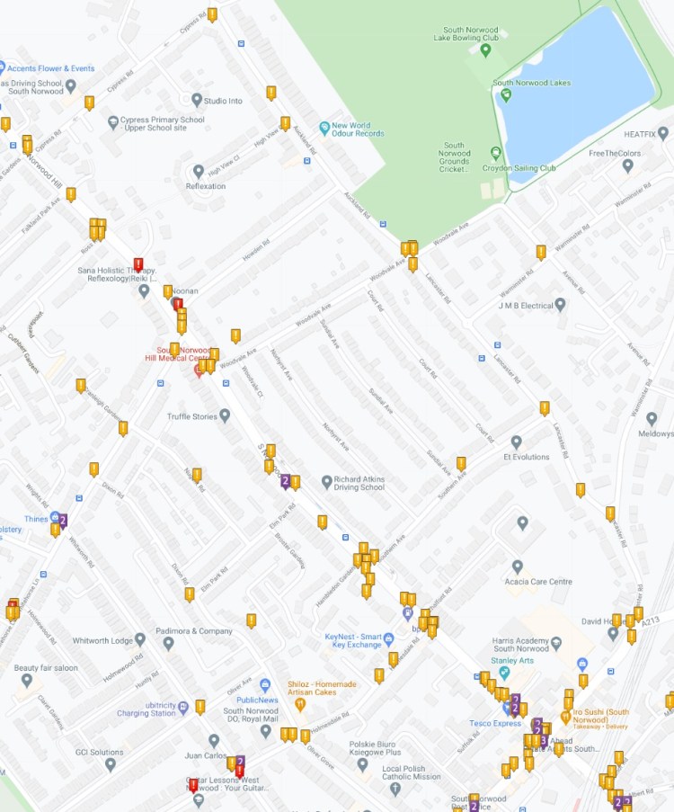 Crashmap Auckland Road (south) & Lancaster Road 2015-2019